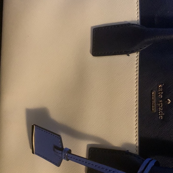 Kate spade Cameron st satchel color block white and blue with matching wallet - Picture 2 of 8